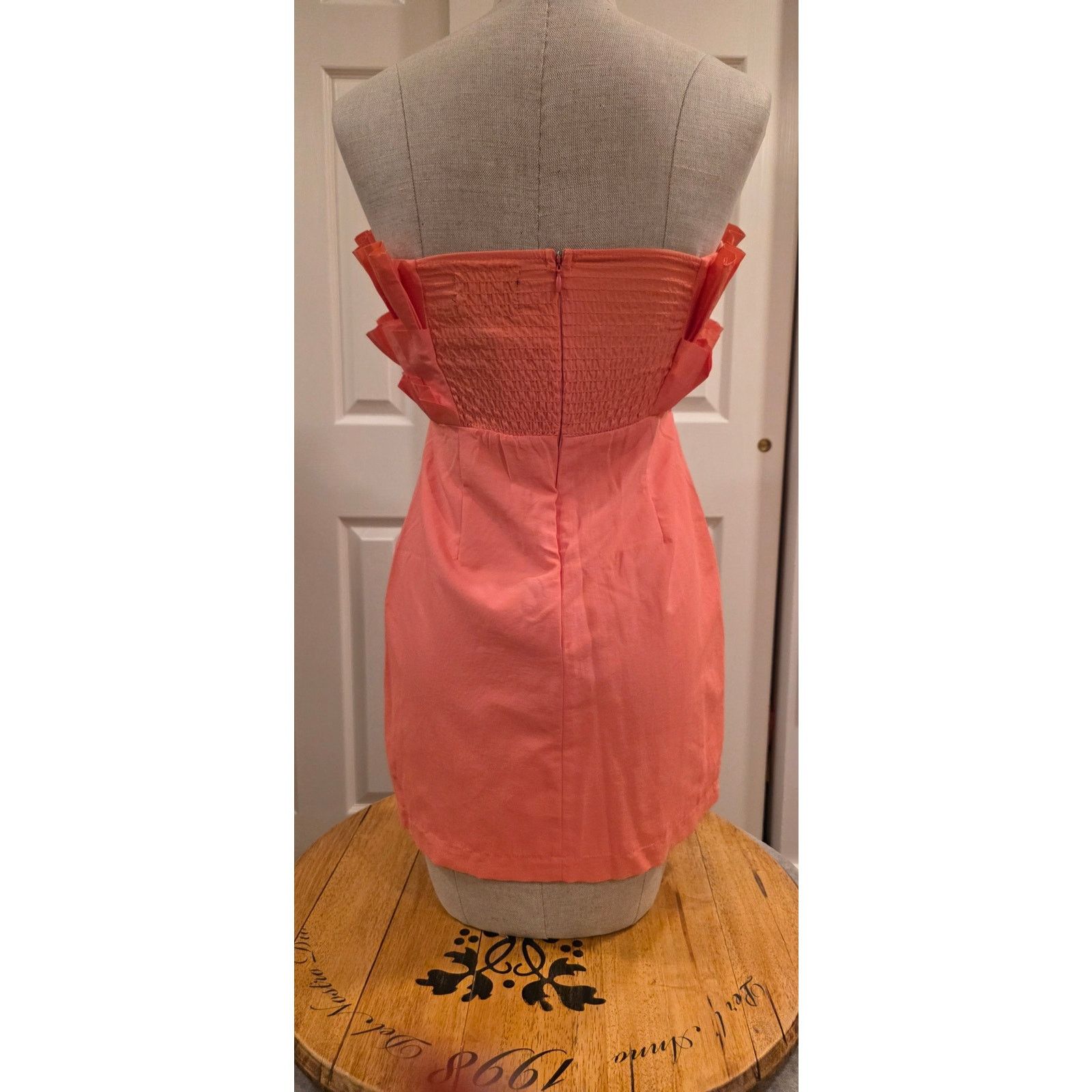 Other DoBe Collection Strapless RuffleUp Coral Mini Dress Size S Size S / US 4 / IT 40 - 5 Thumbnail
