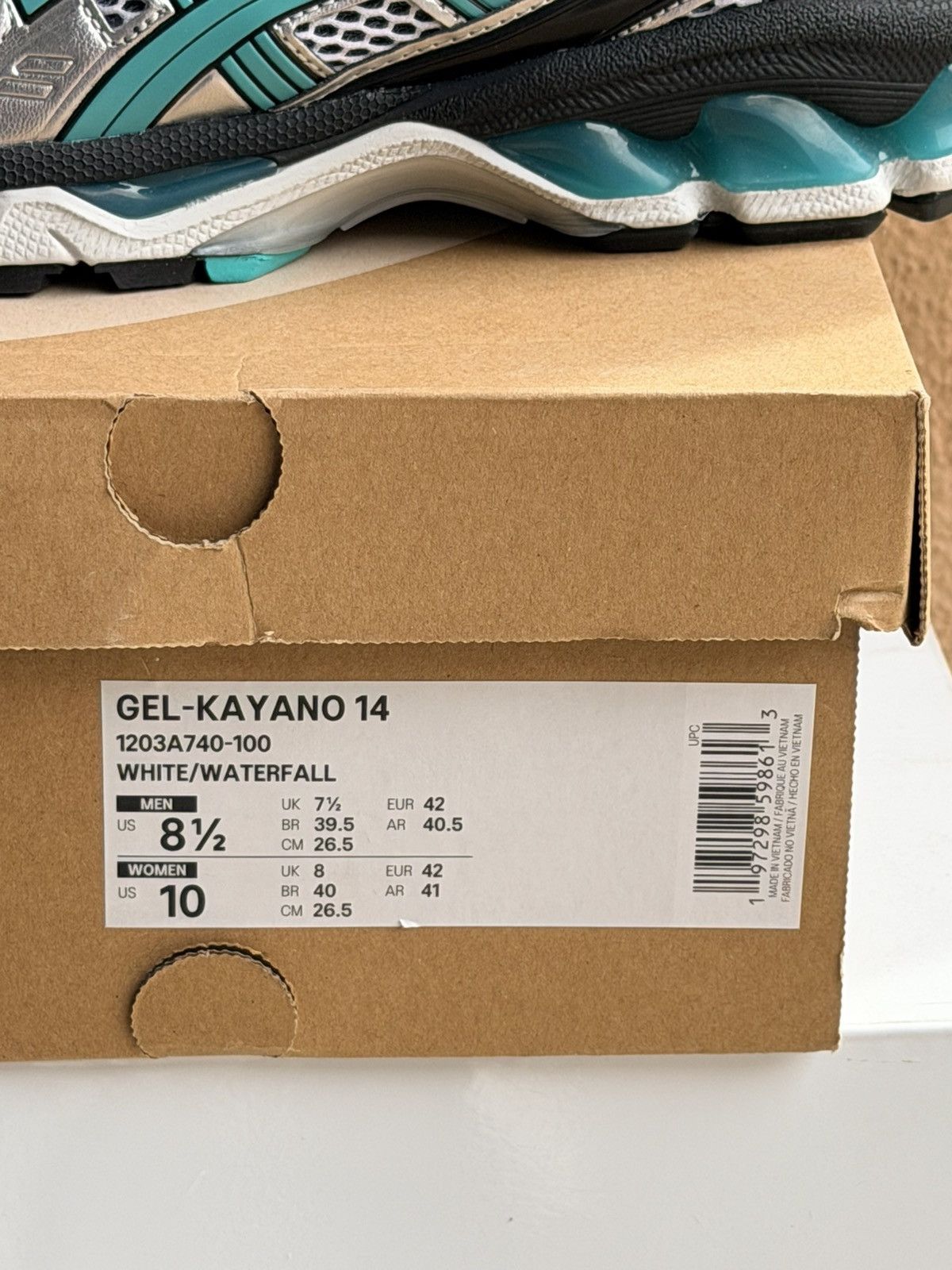 Asics Asics Sportstyle Gel-Kayano 14 White Waterfall Running Shoes Size US 8.5 / EU 41-42 - 2 Thumbnail