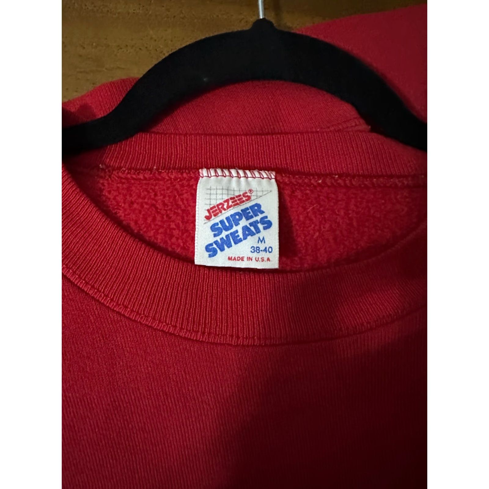 Jerzees VINTAGE JERZEES Sweatshirt Red M USA Super Sweats Blank Pullover Men Medium Size US M / EU 48-50 / 2 - 3 Thumbnail