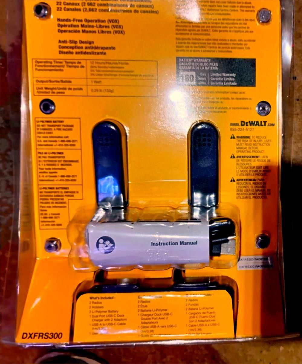Designer DEWALT Heavy Duty Walkie Talkie - DXFRS300 Size ONE SIZE - 3 Thumbnail