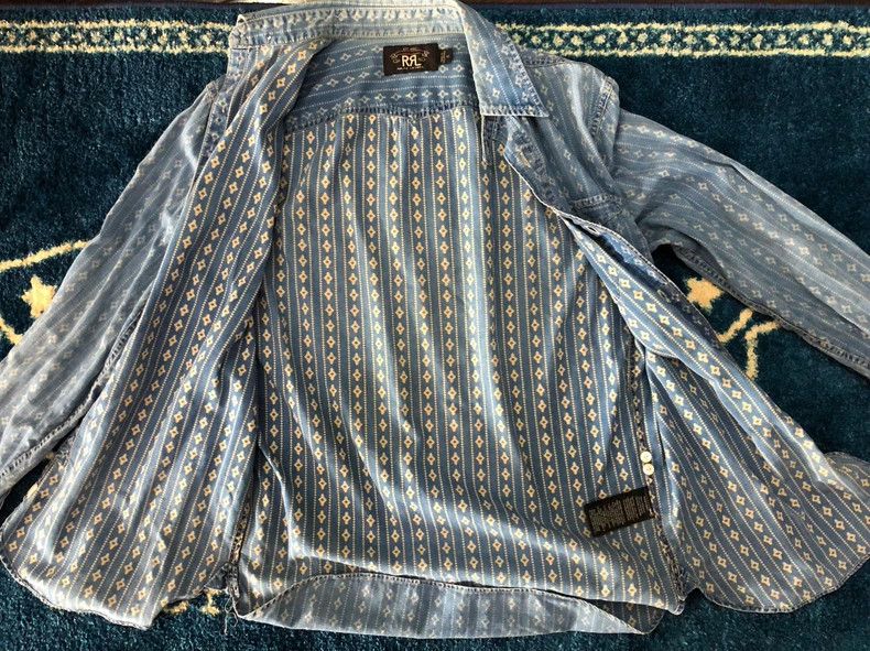 RRL Ralph Lauren RRL Ralph Lauren Blue dyed anti dyed shirt Size US XS / EU 42 / 0 - 7 Thumbnail