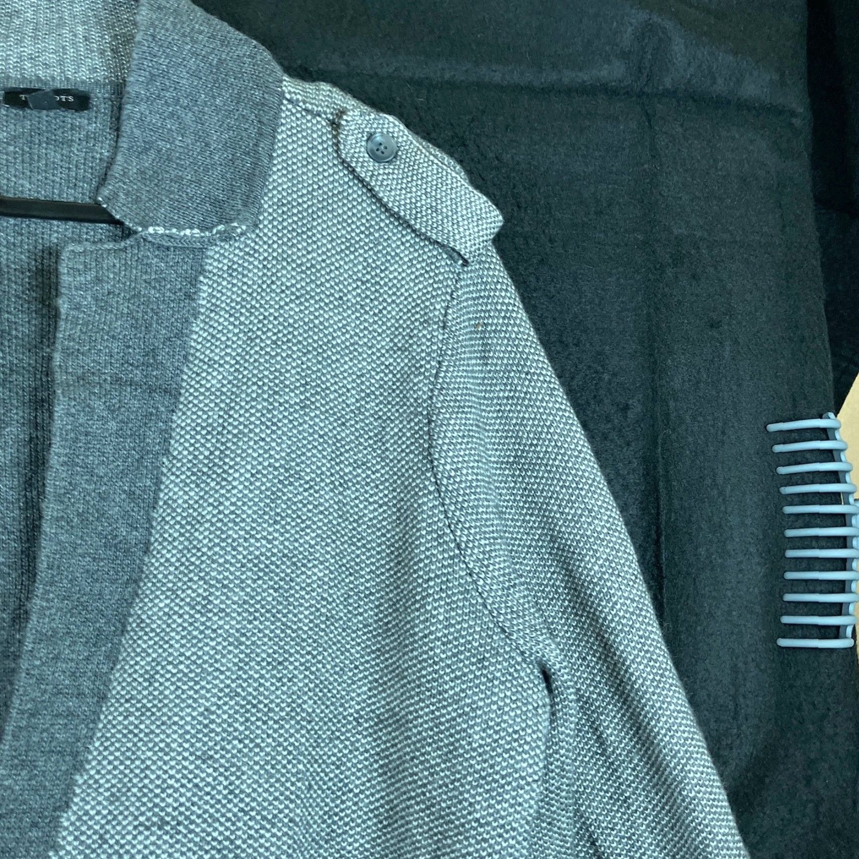 Talbots Talbots Womens Cardigan Gray Wool L Notched Lapel Patch Pockets V-Neck KnIT Knit Open Cardigan Casual Workwear Size L / US 10 / IT 46 - 4 Thumbnail