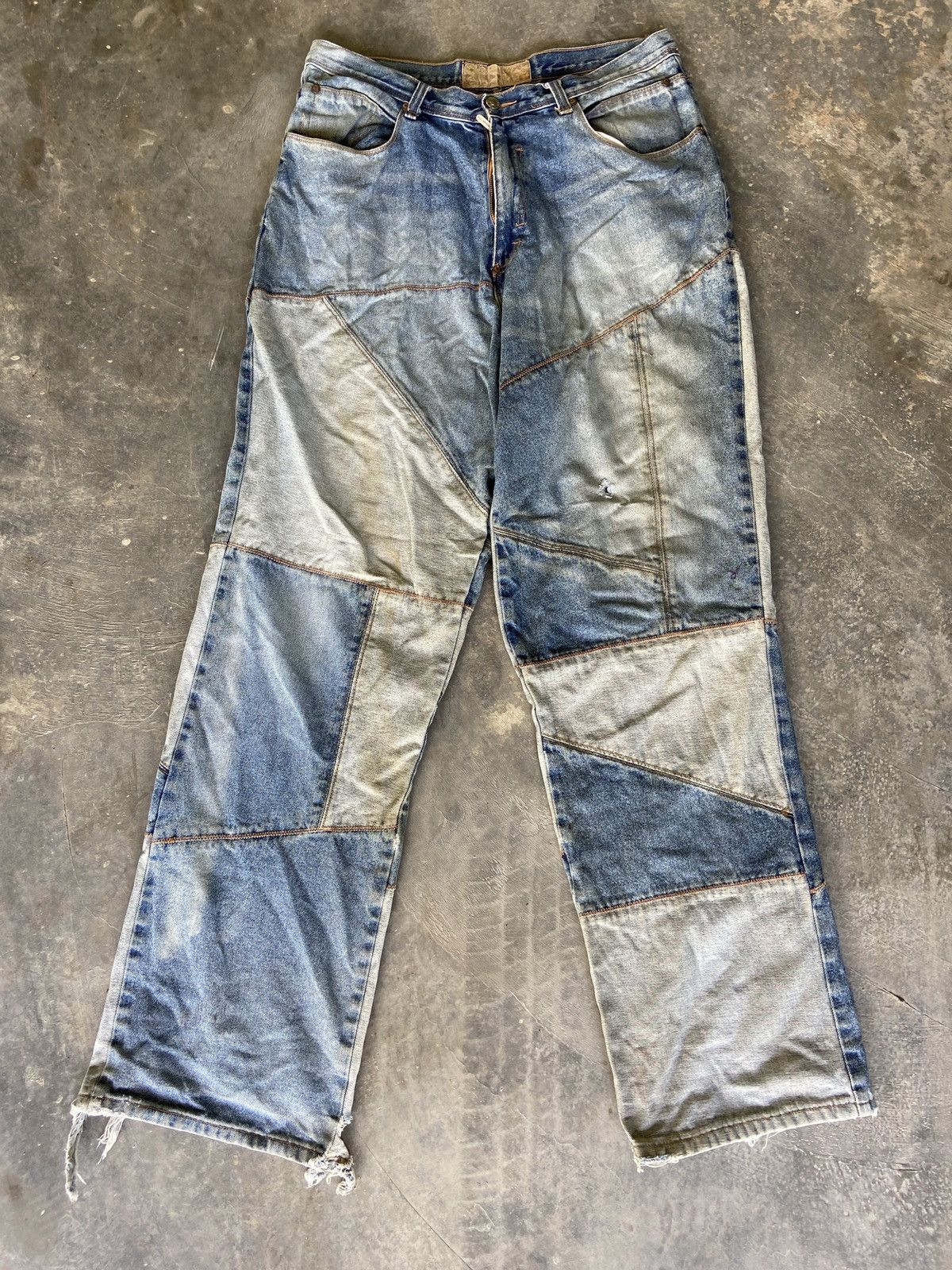 Hysteric Glamour × Japanese Brand Baggy Patchwork Denim Kapital Inspired Size US 35 - 5 Thumbnail