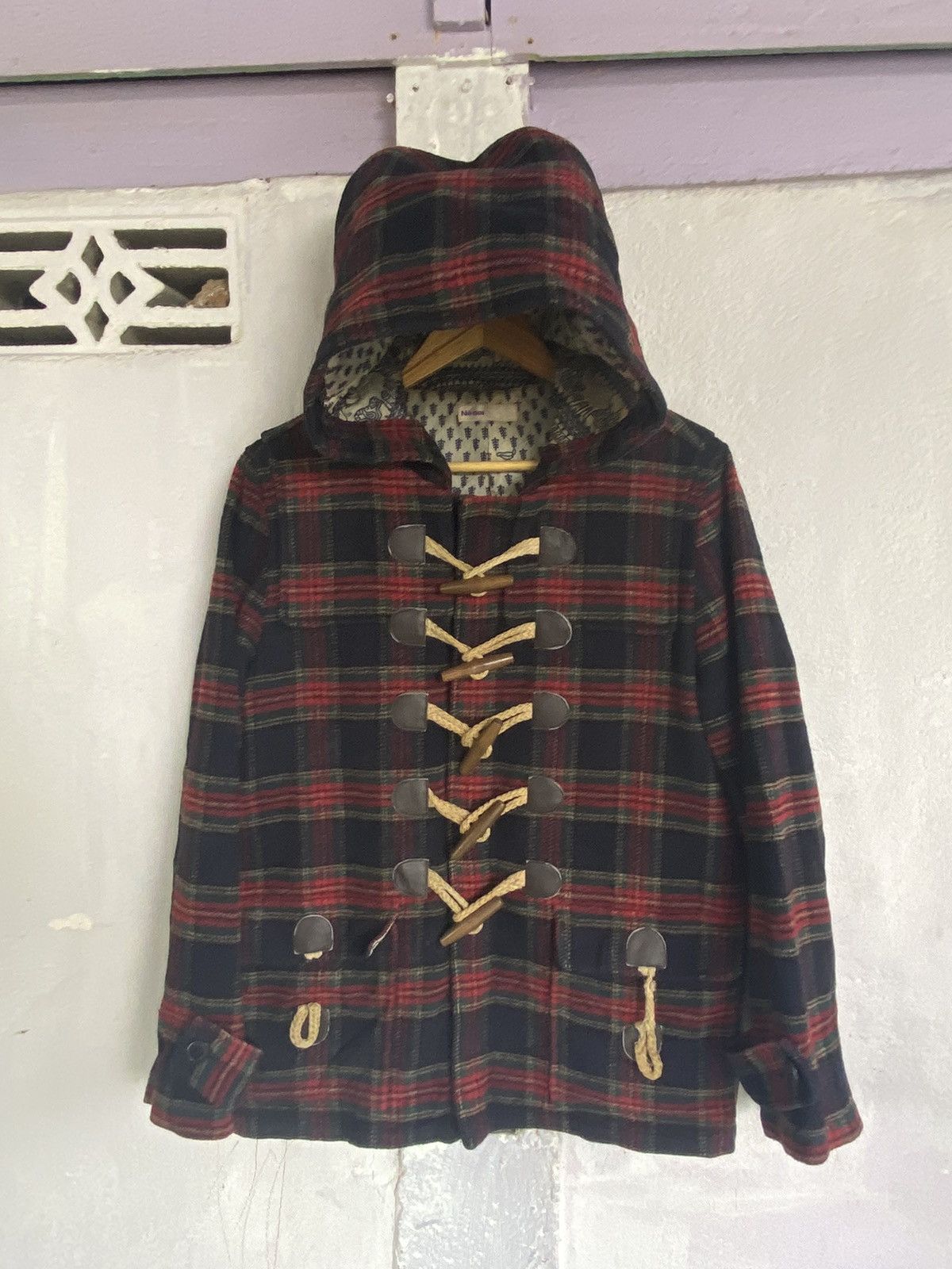 Issey Miyake × Japanese Brand × Vintage Vintage Ne-net by Issey Miyake Wool Hoodie Duffle Jacket Size M / US 6-8 / IT 42-44 - 1 Thumbnail