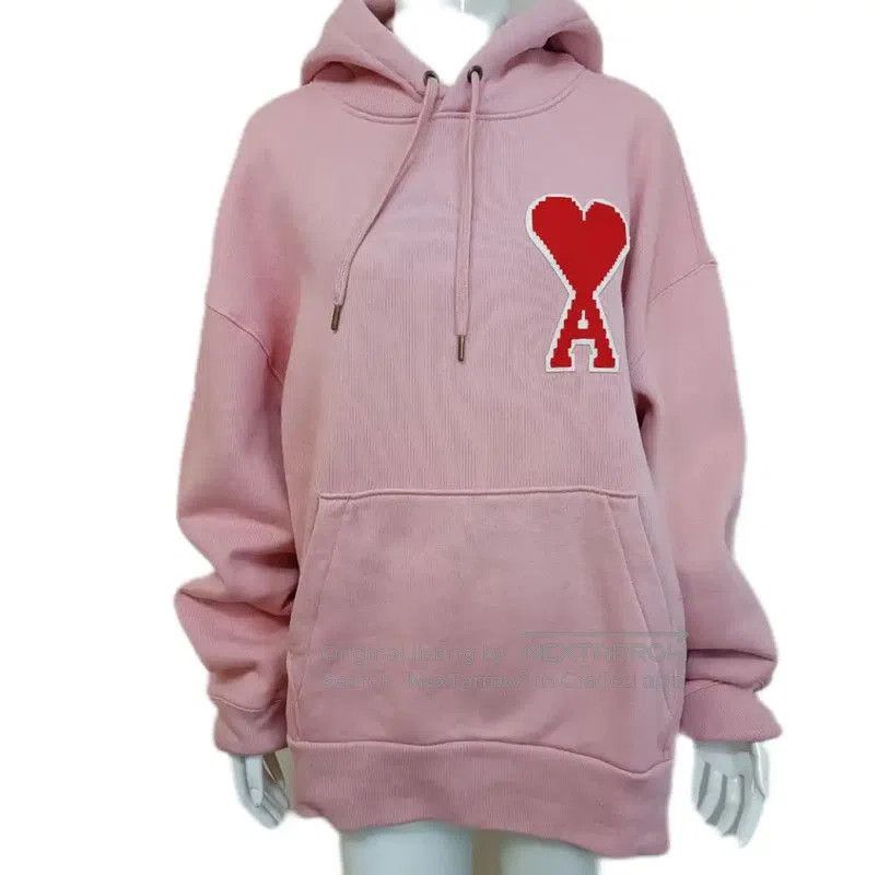 AMI Pink Cotton Women's Hoodie .