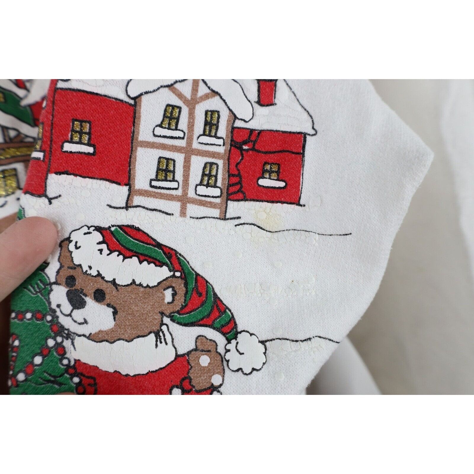 Vintage Vintage 90s Christmas Town All Over Print Sweatshirt Size L / US 10 / IT 46 - 9 Thumbnail