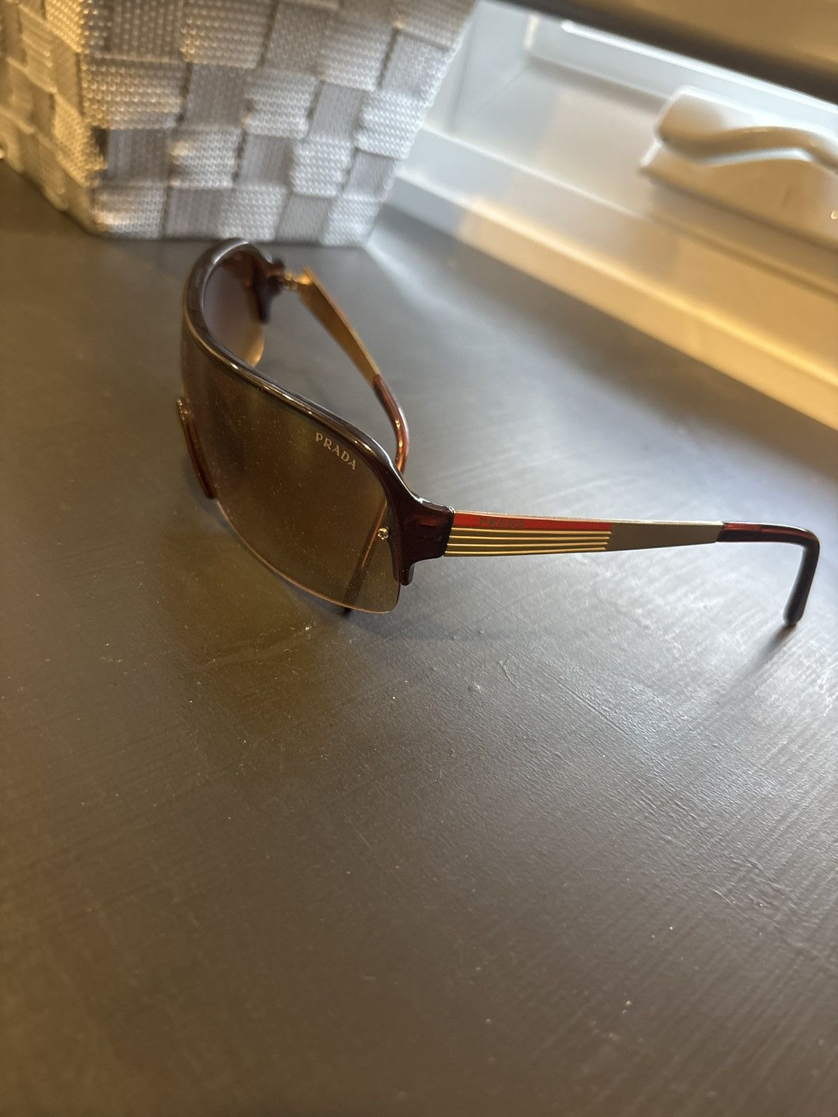 Prada Prada shield aviator shades vintage Size ONE SIZE - 1 Thumbnail