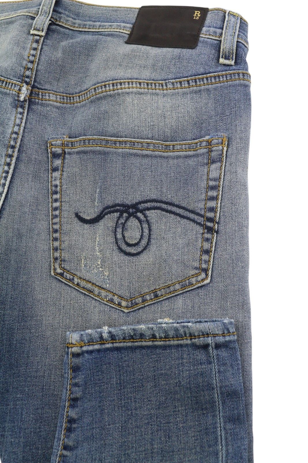 R13 THE DROP 24 Crosby Faded Dirty Look Cropped Crotch 86485 Size 24" / US 00 / IT 34 - 6 Thumbnail