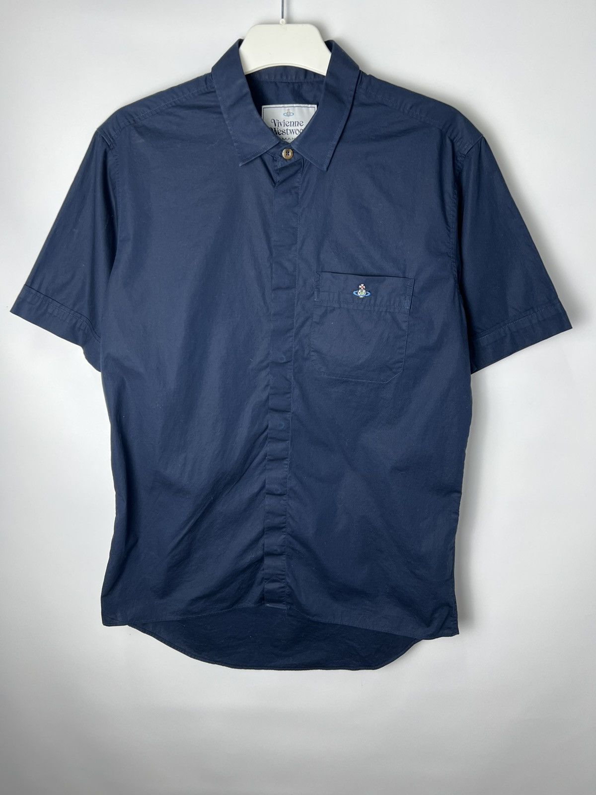 Vivienne Westwood Navy Blue Button Up Short Sleeve Shirt
