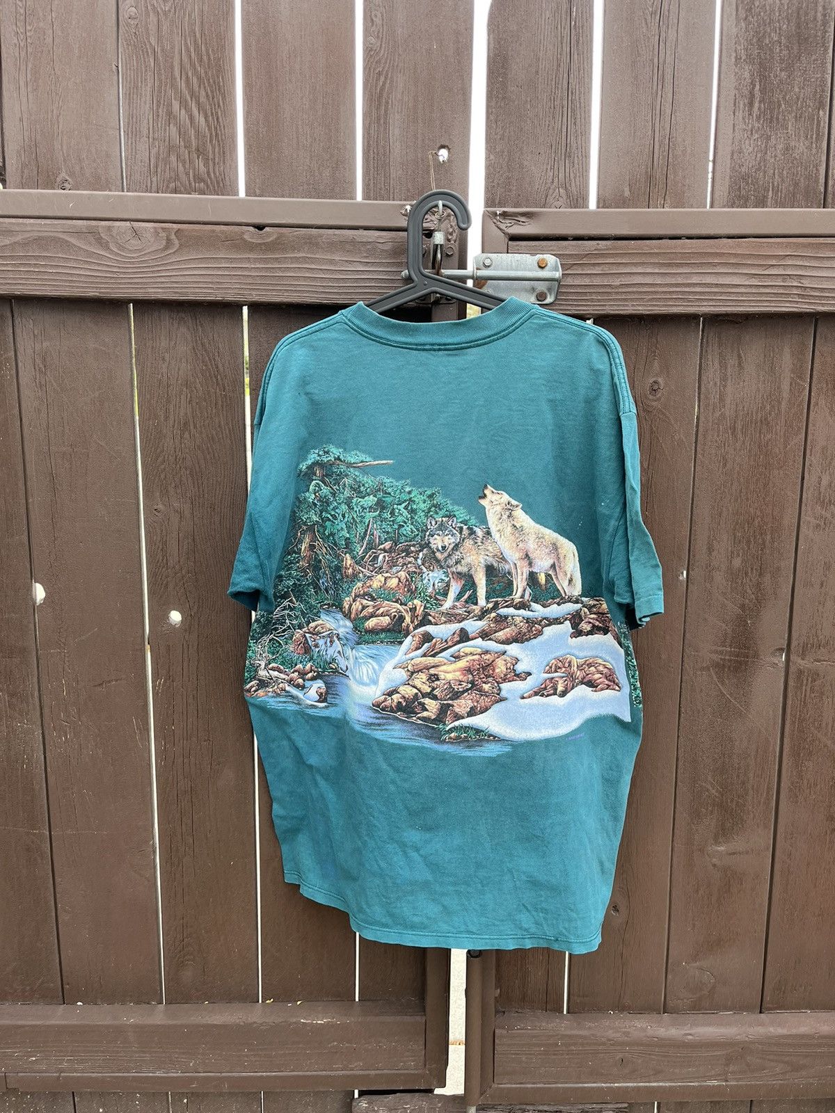 Vintage vintage 90s wrap around wolf nature tee Size US XL / EU 56 / 4 - 3 Thumbnail