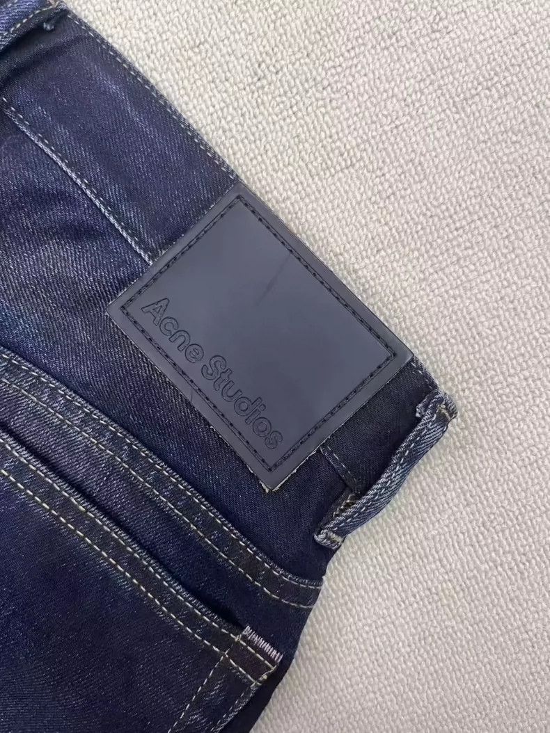Acne Studios Acne Studios Dark blue wavy cat whisker mid-waist loose wi Size US 32 / EU 48 - 3 Thumbnail