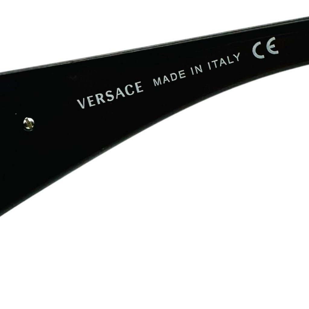 Versace VERSACE Medusa Logo Sunglasses Brown Gold SWAROVSKI Crystal Embellished Shield Oversized Made In Italy Luxury Designer Sunglasses 2064-B 1169/13 87[]12 110 Size ONE SIZE - 7 Thumbnail