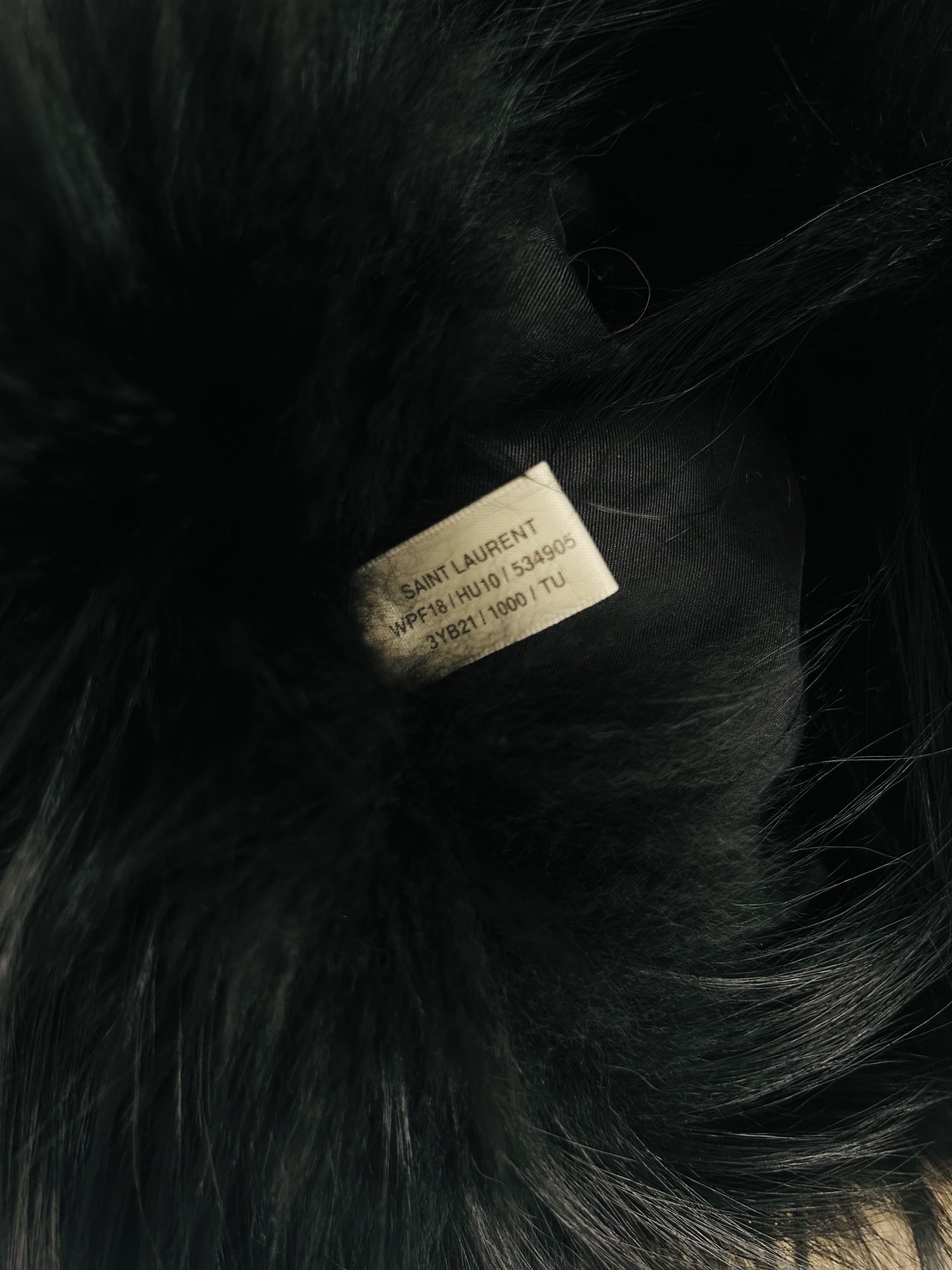 Saint Laurent Paris FW'18 Chapka Trapper Hat in Black Fox Fur Size ONE SIZE - 9 Thumbnail