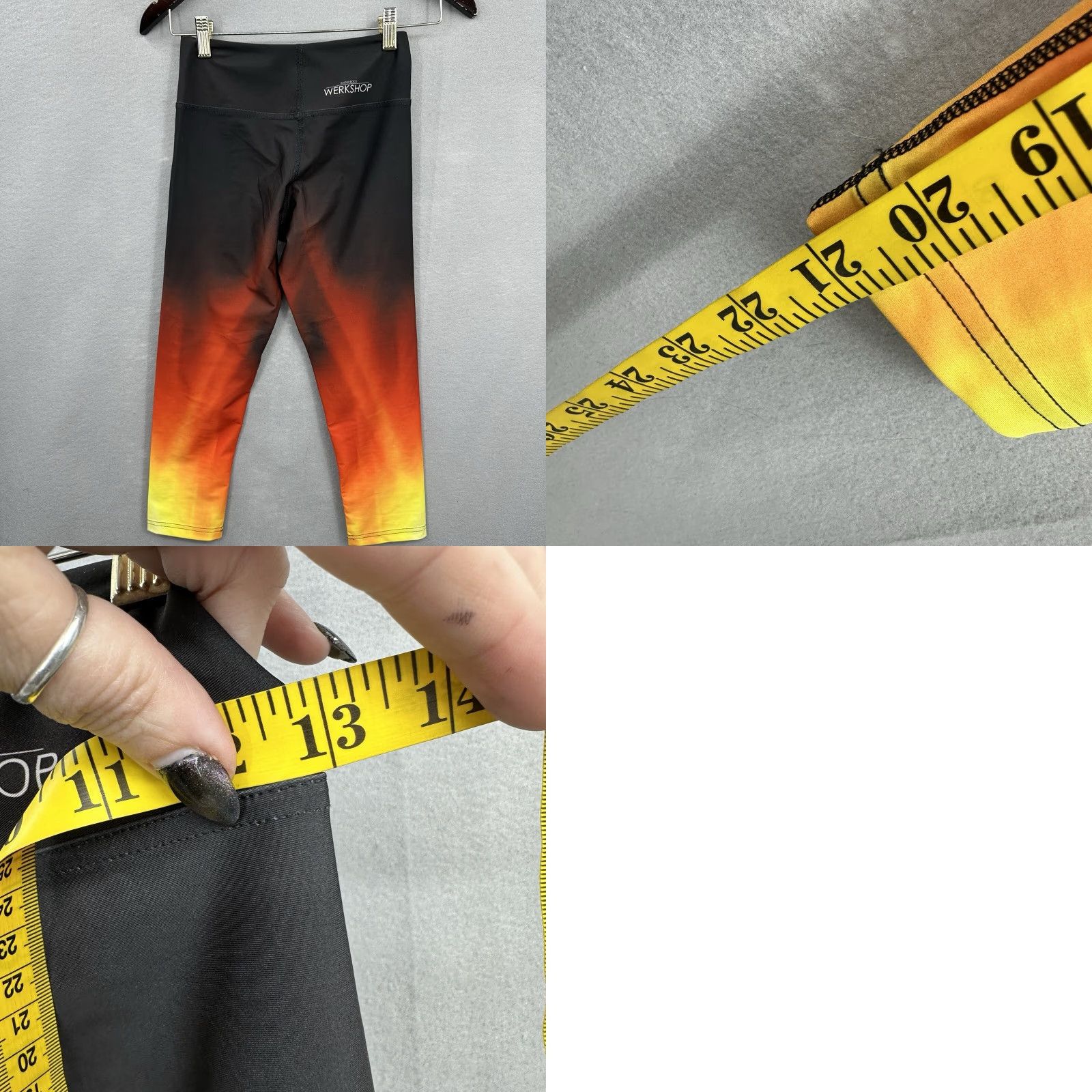 Vintage Eagle Rock Werkshop Leggings Womens XS Cropped Ombre Cycling Activewear Yoga Ombre 90s Motif Athleisure Womens XS Black Filtration HTML-free Size 26" / US 2 / IT 38 - 8 Thumbnail
