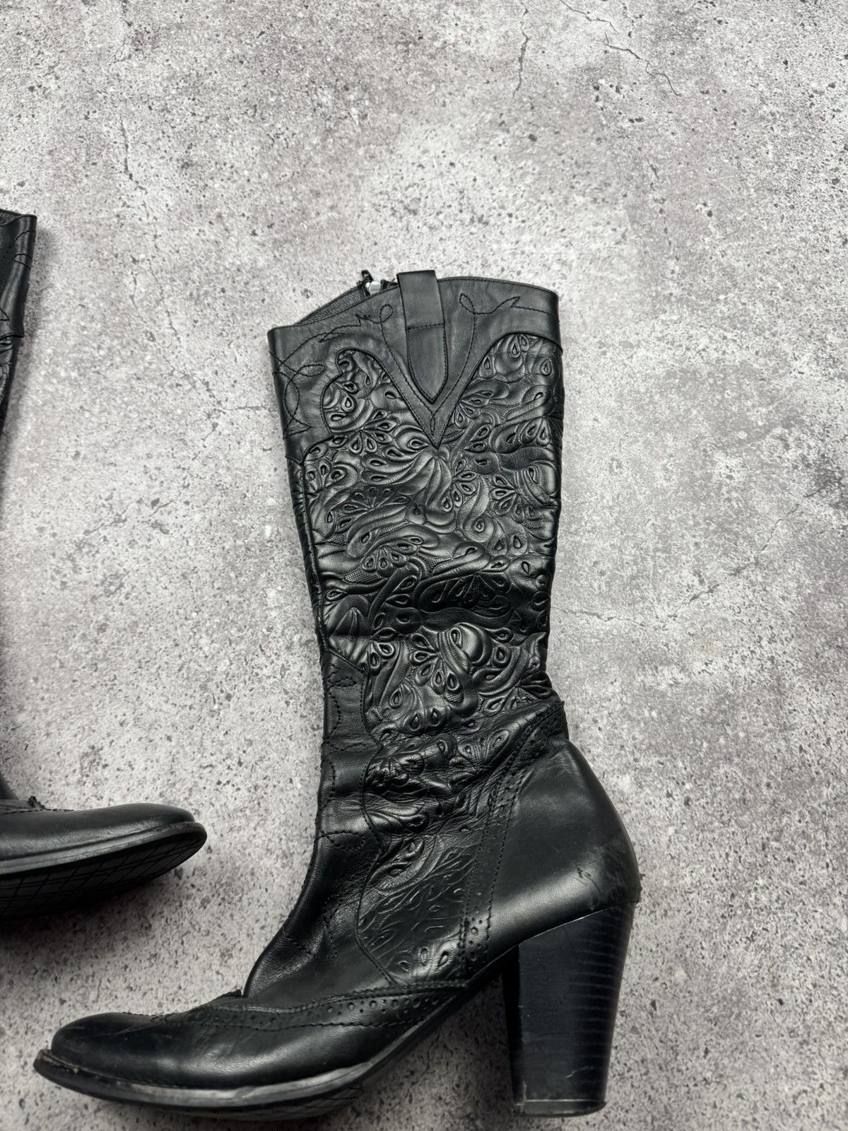 If Six Was Nine Vintage AS 98 Heel Rick Owens Style Western Leather Bots Y2K Size US 9 / IT 39 - 3 Thumbnail
