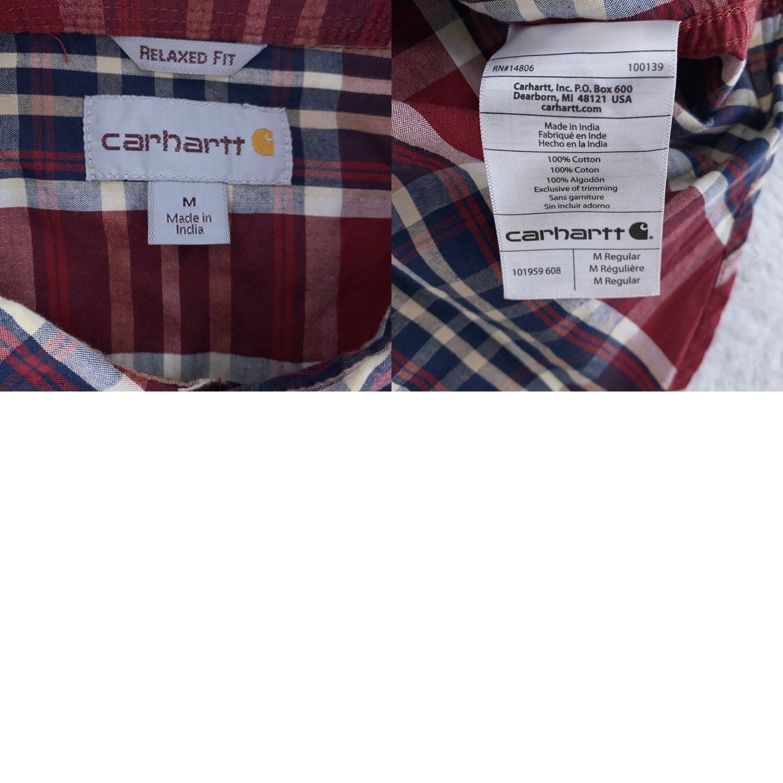 Carhartt Carhartt Shirt Mens M Red Plaid Button-Down Short Sleeve Relaxed Fit Button-Up Size US M / EU 48-50 / 2 - 8 Thumbnail