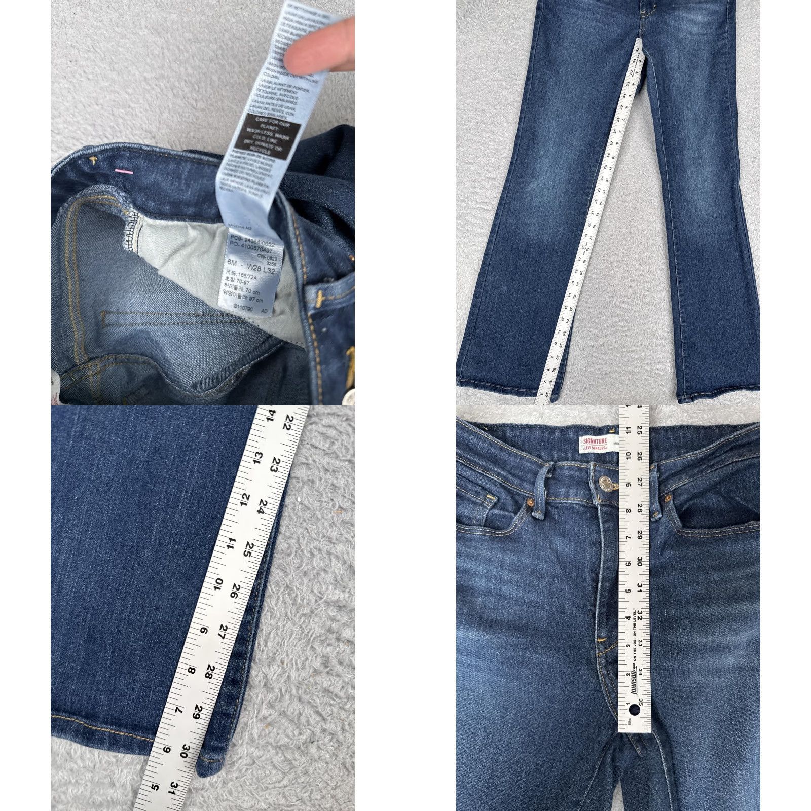 Vintage Signature Levi Strauss Bootcut Jeans Womens 6 Blue Wash Mid Rise Stretch 28x32 Size 28" / US 6 / IT 42 - 8 Thumbnail