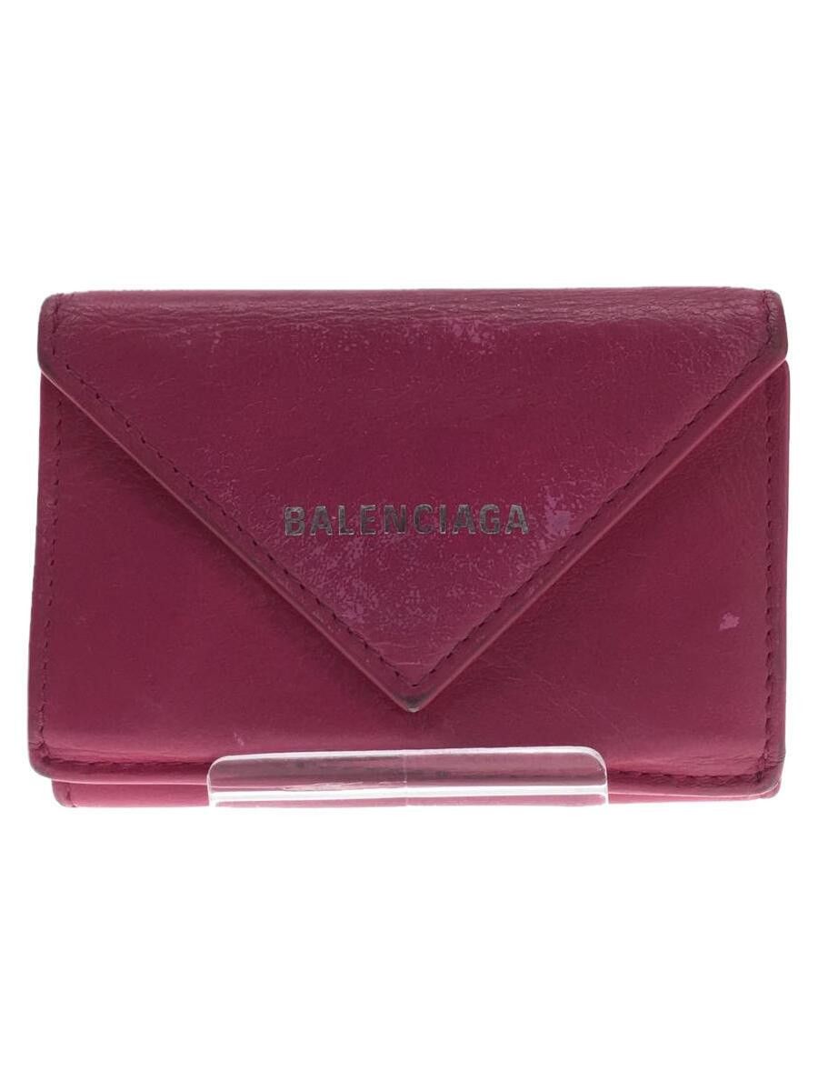 Balenciaga Balenciaga Leather Tri-Fold Wallet Pink Size ONE SIZE - 1 Thumbnail