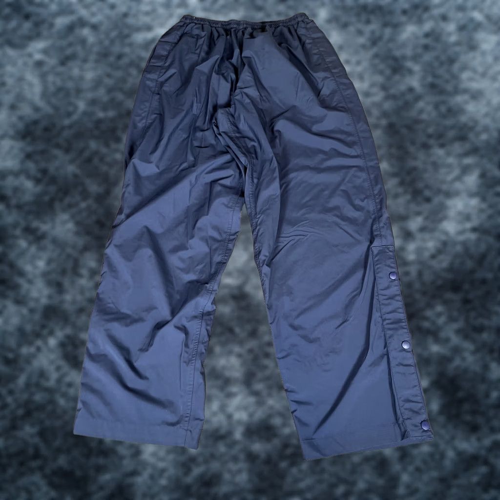 Nike VINTAGE Nike Windbreaker Pants Mens L Navy Blue Nylon Baggy Wide Ankle Snap Y2K 90s Sports Cargo Lightweight NFTs? Size US 33 - 1 Thumbnail