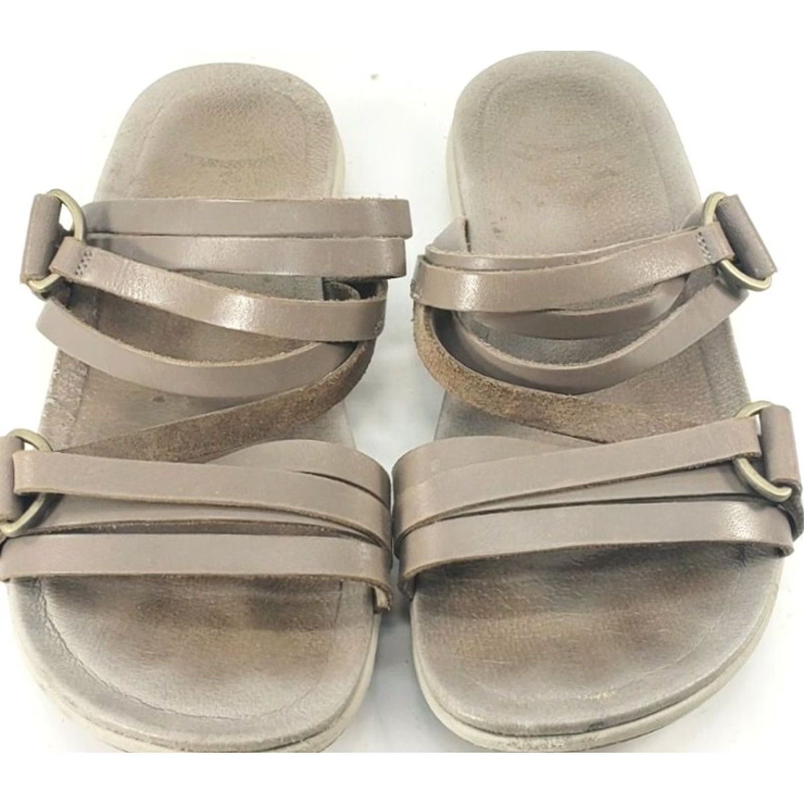 Merrell Merrell Women's Taupe Leather Slide Sandal 8M Kalari Brindle J84434 Size US 8 / IT 38 - 7 Thumbnail