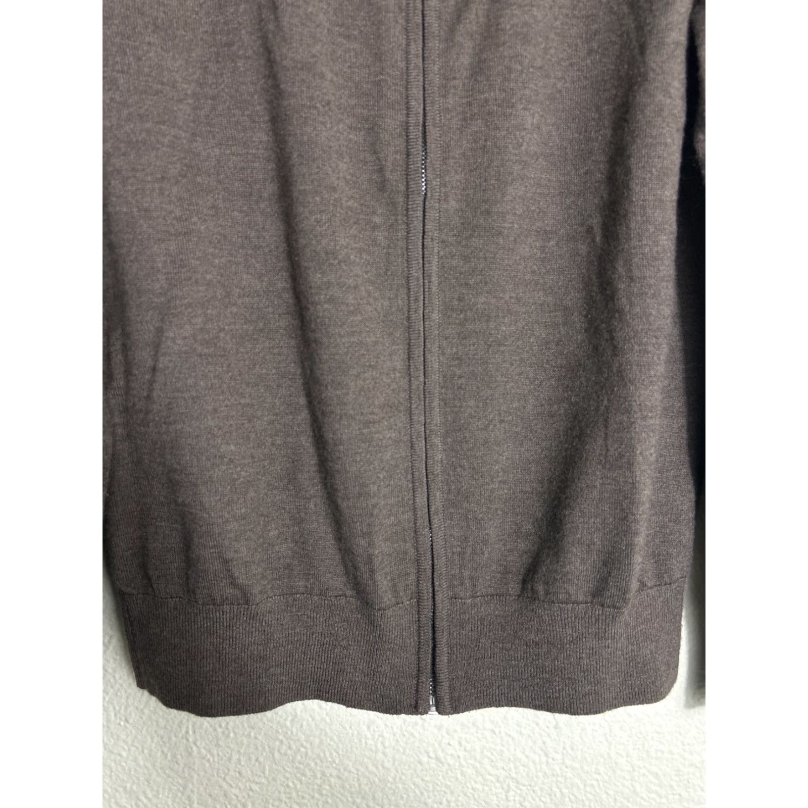 Banana Republic Banana Republic Sweater Men Full Zip Knit Wool Acrylic Blend Mock Neck Long Sleeve Brown M Regular Fall Winter 21” 27” Golf Walking Size US M / EU 48-50 / 2 - 6 Thumbnail