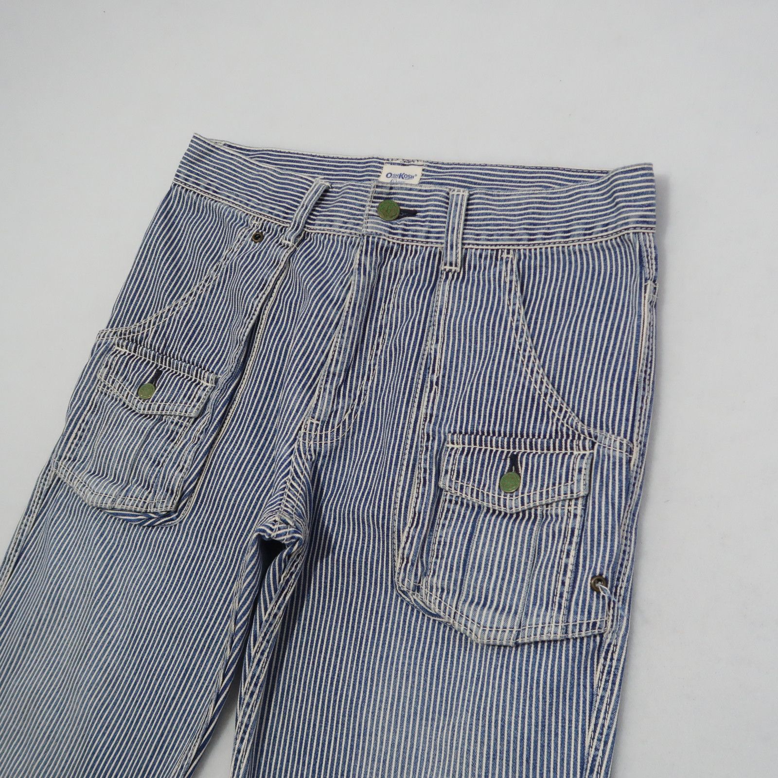 Oshkosh Vintage 70s Oshkosh Hickory Fatigue Cargo Pants Denim Size US 31 - 7 Thumbnail