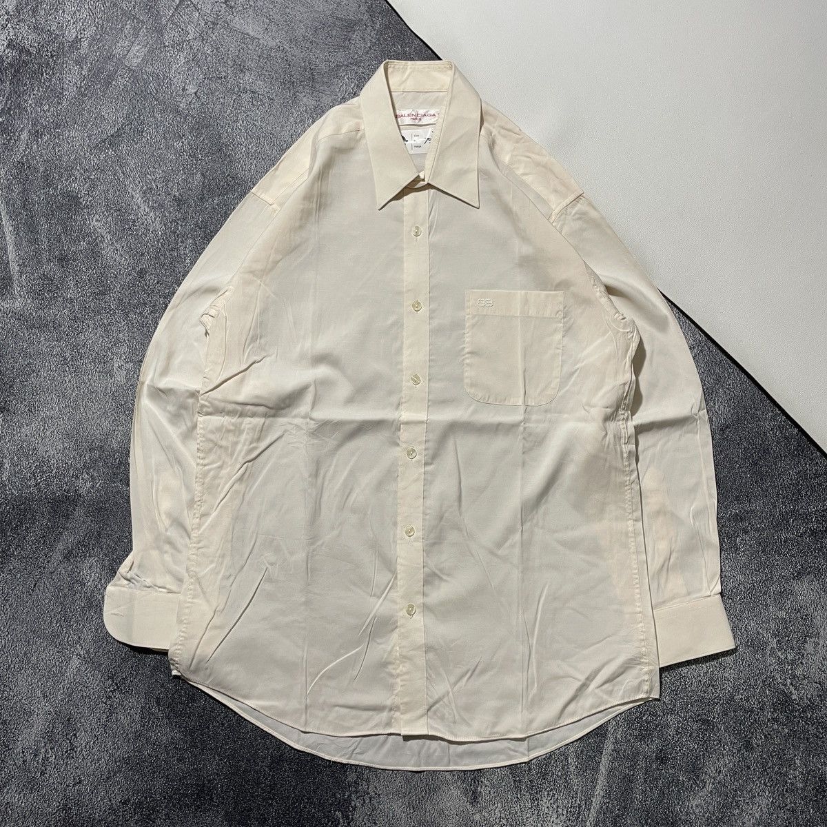 Balenciaga × Gucci Vintage Rare Shirts Balenciaga BB Logo Embrodiered Size US XL / EU 56 / 4 - 1 Thumbnail