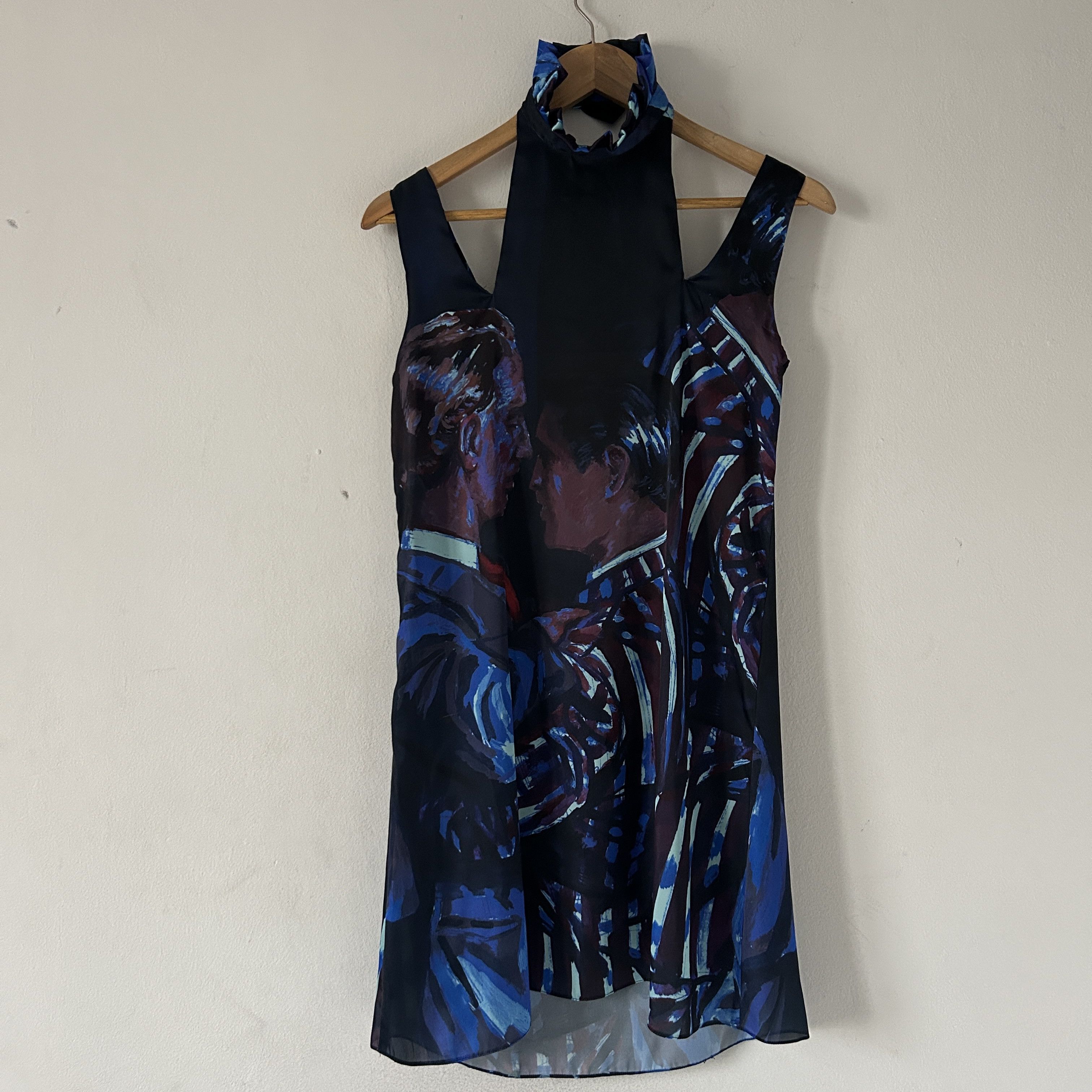 Designer Handmade gay couple dancing print cutout mini dress Size M / US 6-8 / IT 42-44 - 4 Thumbnail
