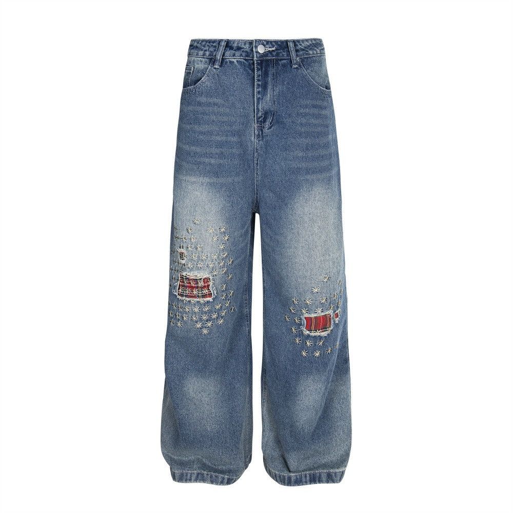 Japanese Brand × Jean Men's street style distressed washed ripped patch jeans Size US 32 / EU 48 - 1 Thumbnail