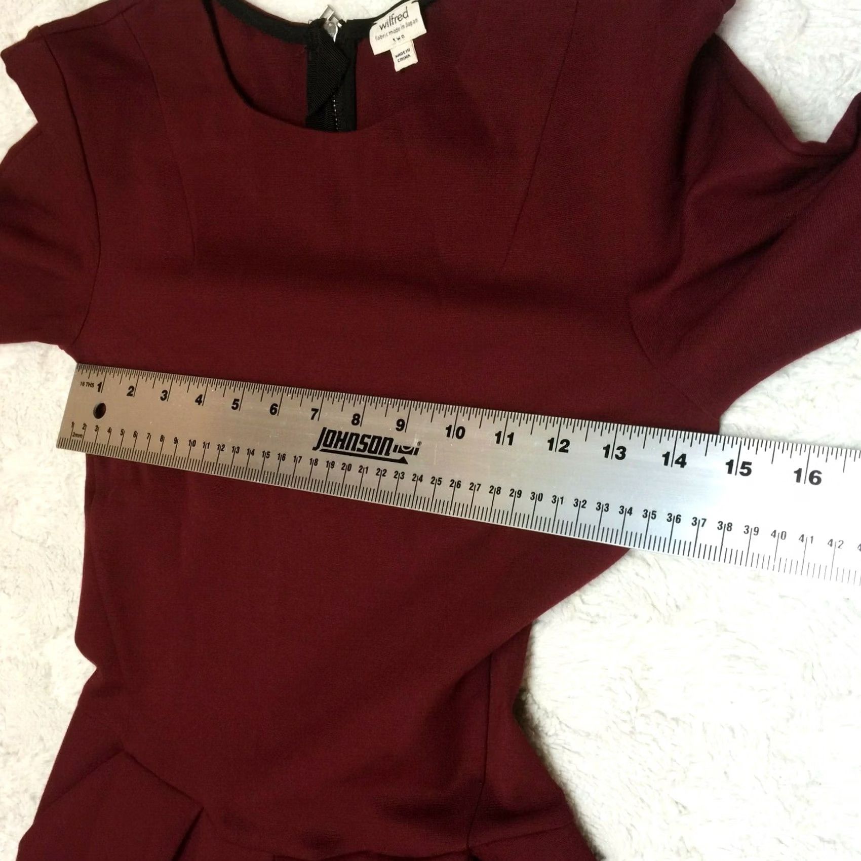 Vintage Wilfred Women's Long Sleeve Fit & Flare Tartine Dress Plum Size 2 2D 10 Size XS / US 0-2 / IT 36-38 - 7 Thumbnail