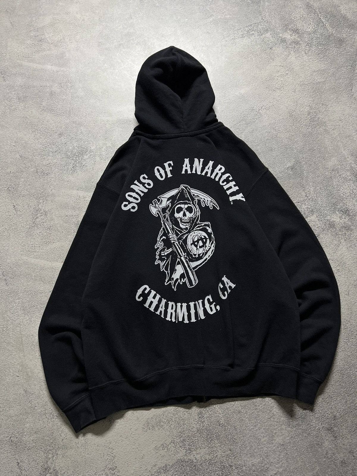 Band Tees × Vintage Vintage Y2k Sons Of Anarchy All Over Print Zip Up Hoodie 00s Size US M / EU 48-50 / 2 - 10 Thumbnail