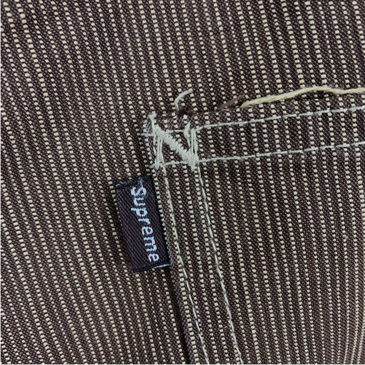 Supreme × Vintage Vintage SUPREME brown strip workpants USA made Size US 36 / EU 52 - 22 Thumbnail
