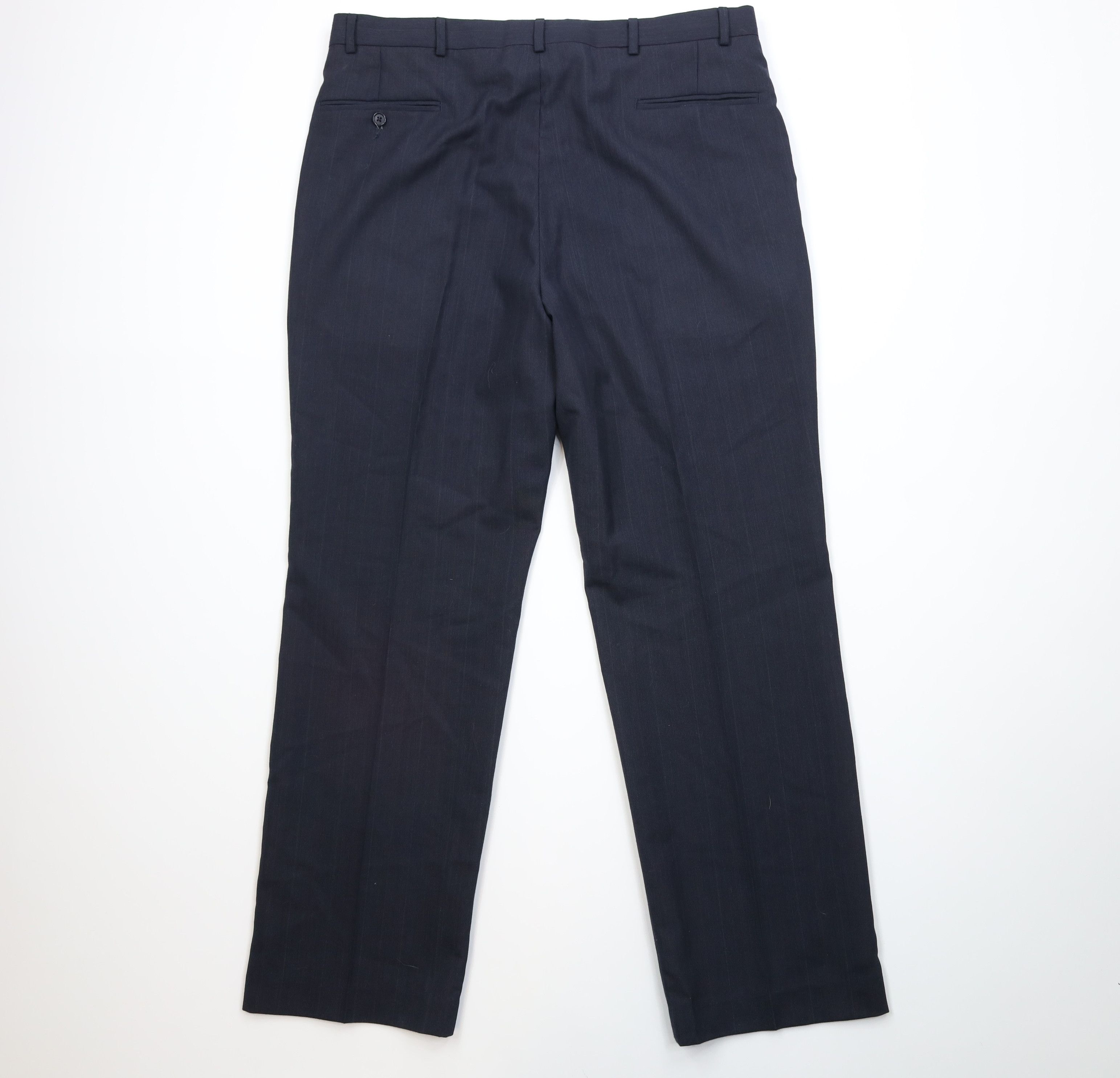 Vintage Vintage 90s Worsted Wool Blend Striped Wide Leg Chino Pants Size US 38 / EU 54 - 10 Thumbnail