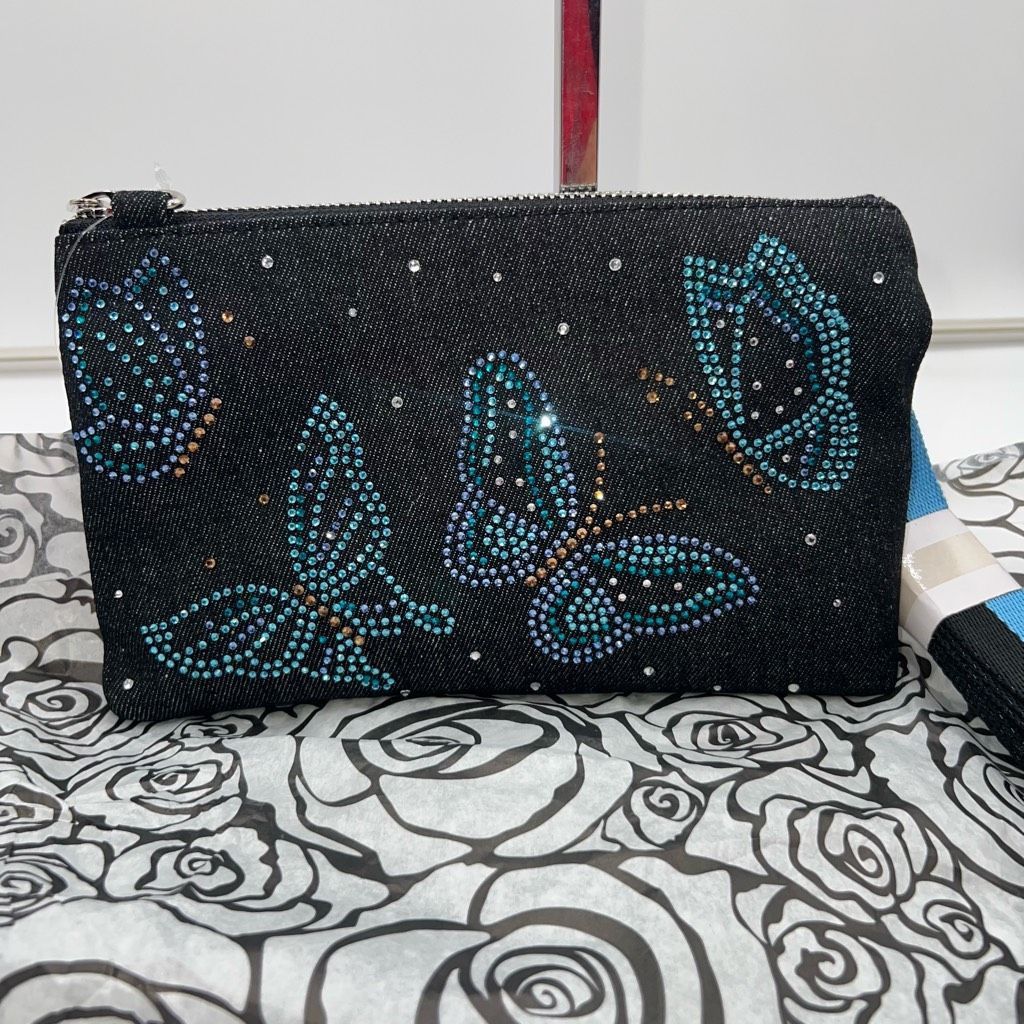 Brighton Brighton Black Denim Sparkle Butterfly Crossbody Bag with Original Tissue Paper Size ONE SIZE - 1 Thumbnail