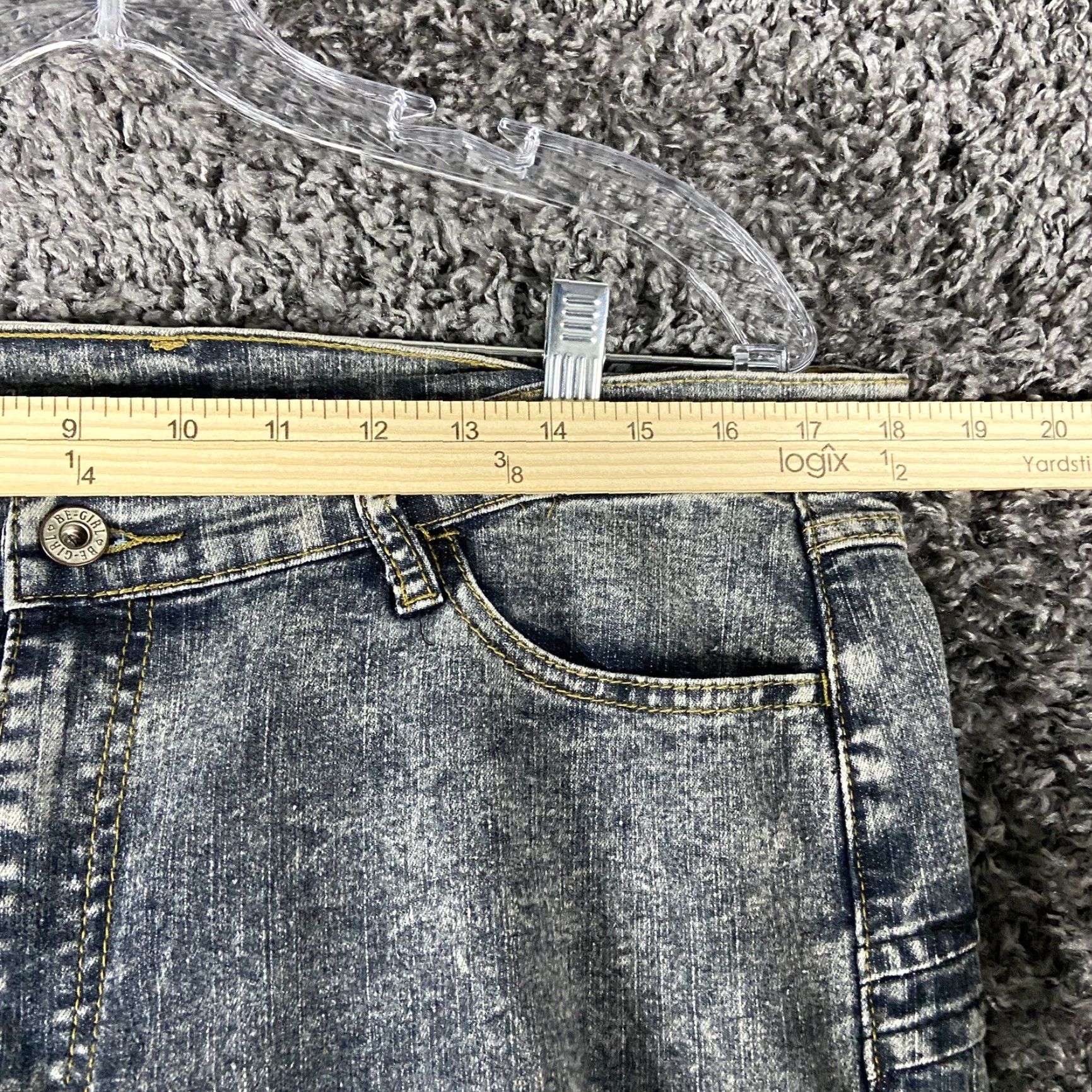 Vintage BE GIRL Butt Lifter Distressed Gray Skinny Jeans Women's Size 16 Size ONE SIZE - 7 Thumbnail