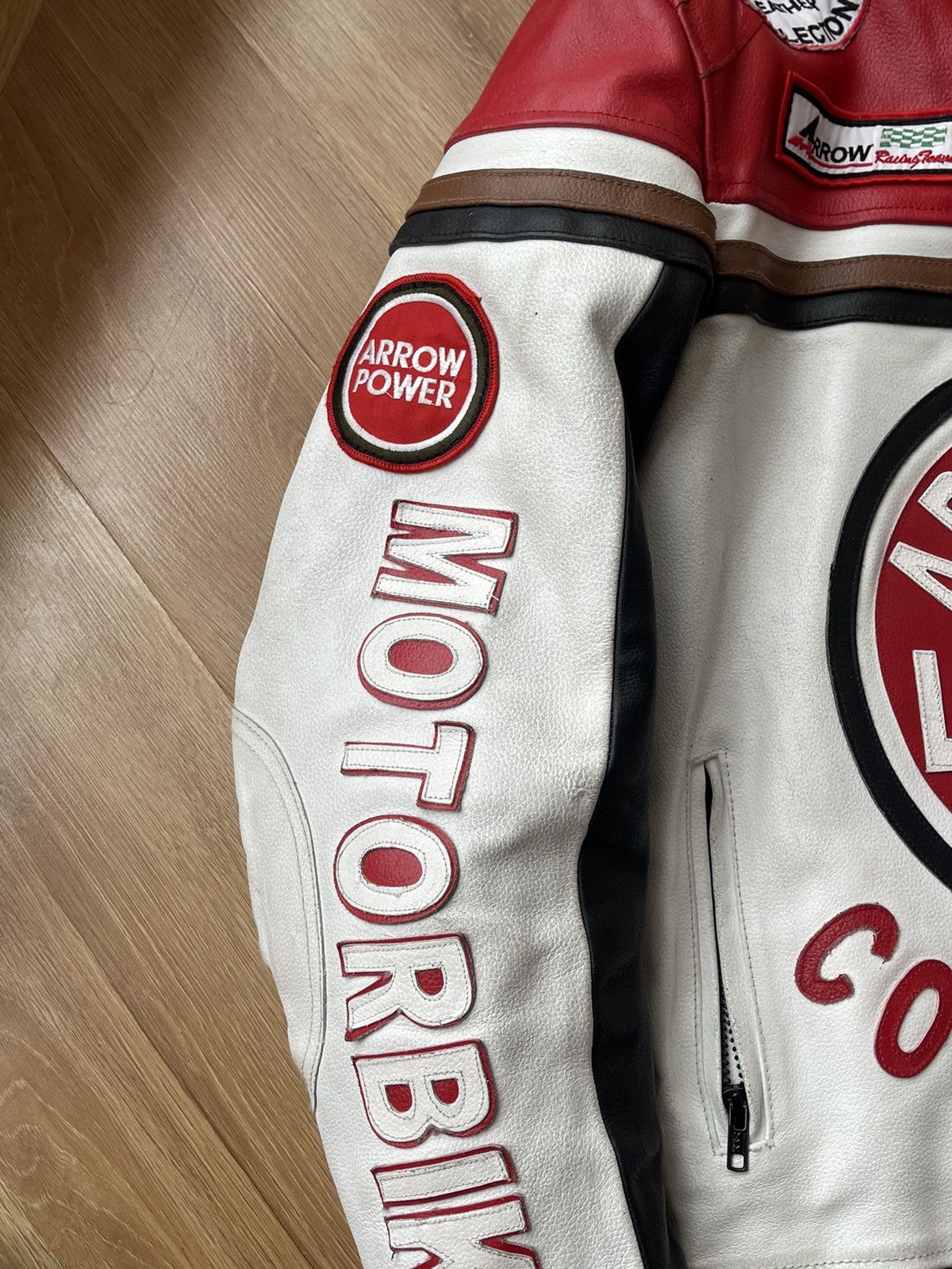 Genuine Leather Lucky Strike Style Racing Moto Leather Jacket PROTECTION Size US M / EU 48-50 / 2 - 3 Thumbnail