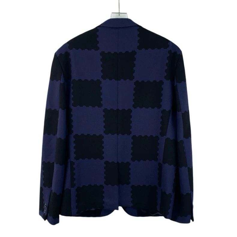 Louis Vuitton Louis Vuitton 22 dark blue checkerboard wool suits Size 54R - 2 Thumbnail