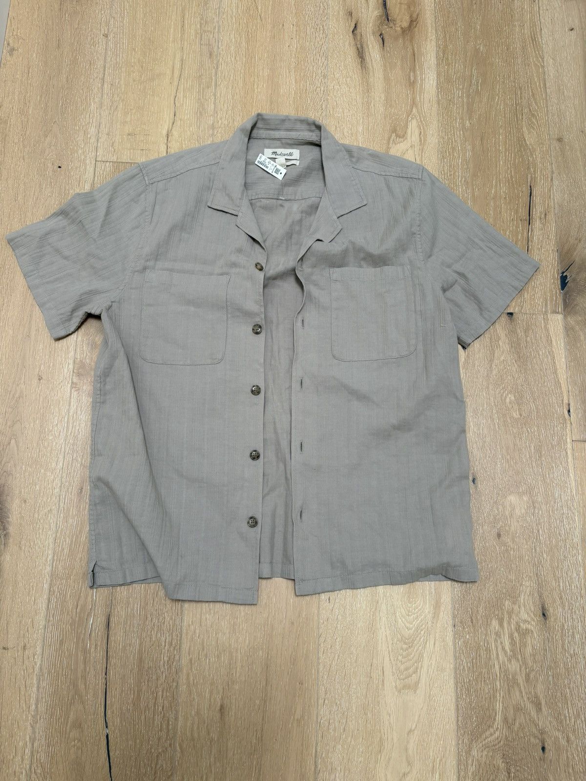 Madewell Easy Short-Sleeve Shirt in Stripe - Fatigue Khaki Medium Size US M / EU 48-50 / 2 - 1 Thumbnail