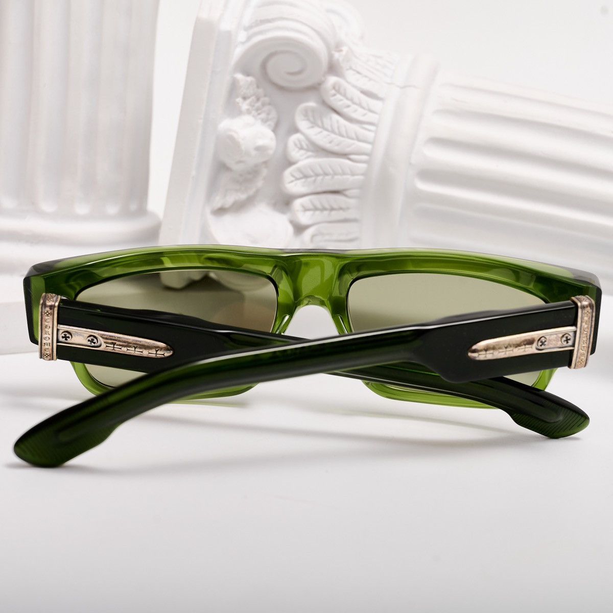 Chrome Hearts CHROME HEARTS GIRTH QUAKE DARK OLIVE SUNGLASSES Size ONE SIZE - 7 Thumbnail
