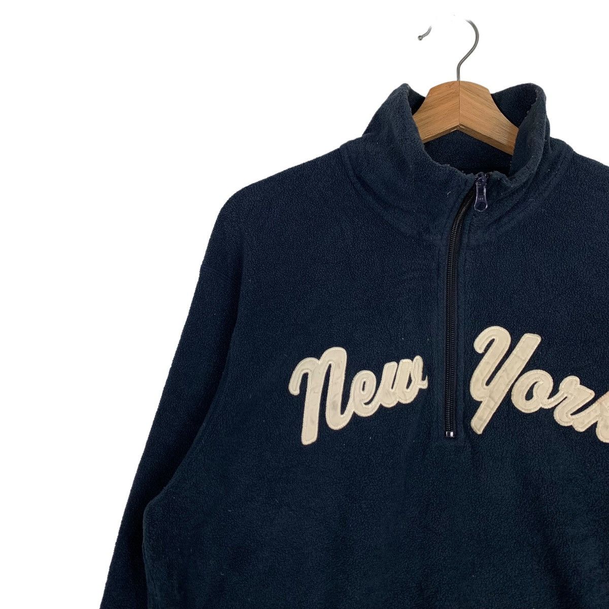Japanese Brand MLB NY YANKEES BIG LOGO HALF ZIP FLEECE SWEATSHIRT #0145-C8 Size US M / EU 48-50 / 2 - 7 Thumbnail