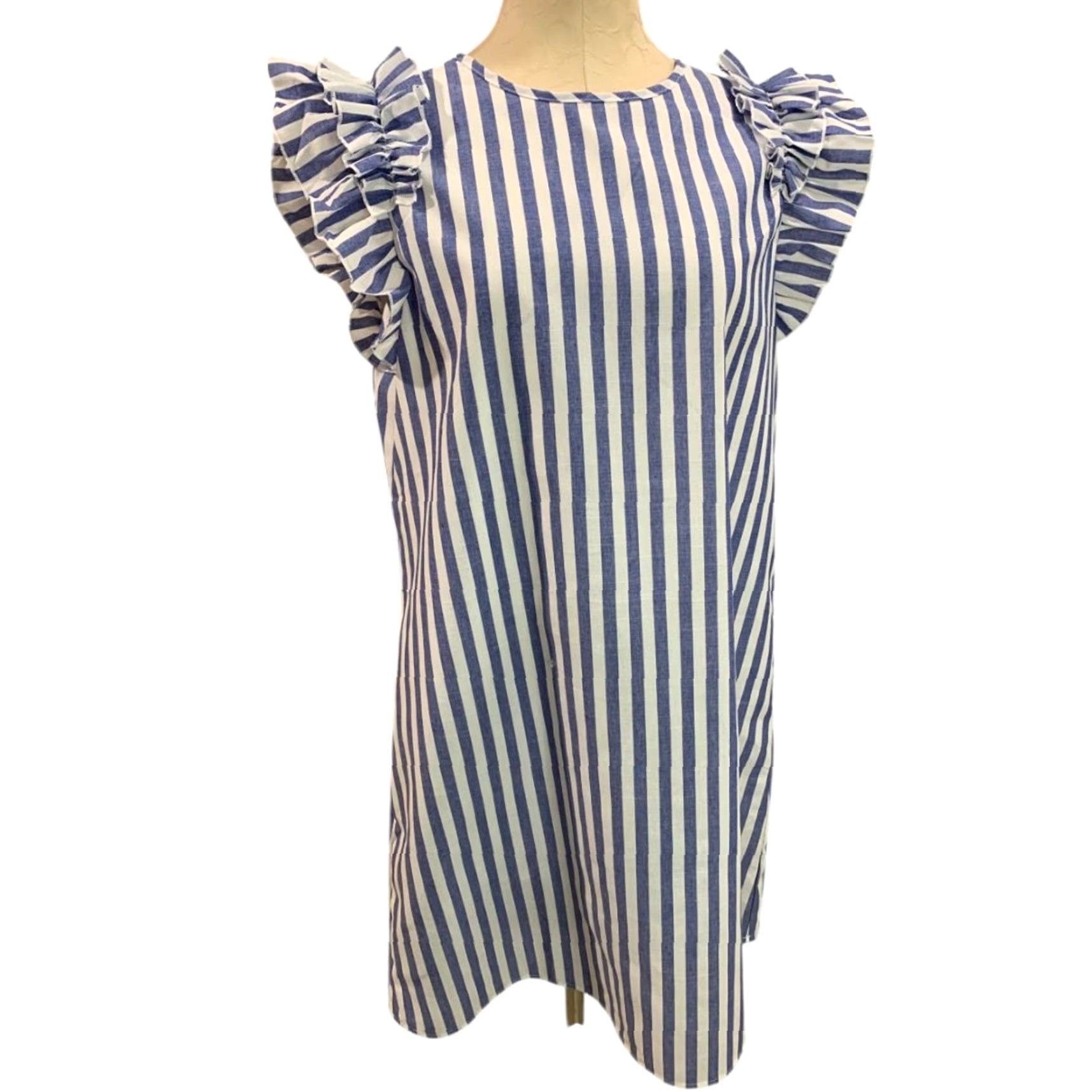 Shein **XL Shein Blue Ruffle Sleeve Sheath Dress** User: **XL Shein Blue Ruffle Sleeve Sheath Dress** Size XL / US 12-14 / IT 48-50 - 2 Thumbnail