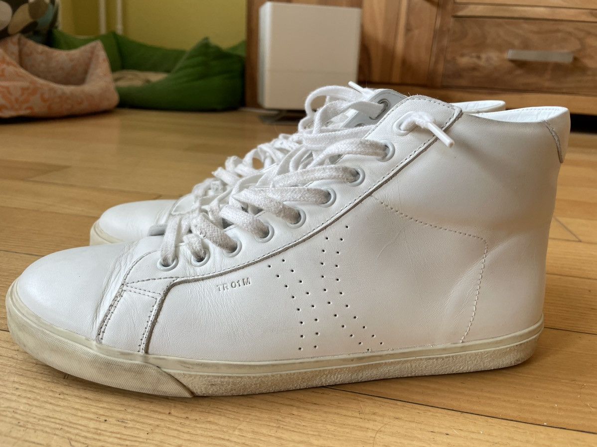 image of Celine White Leather Triomphe Tr 01M Sneakers, Men's (Size 8)