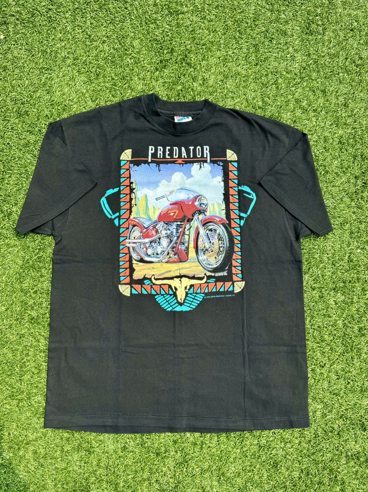 Harley Davidson × Vintage 1994 Predator Motorcycle Vintage 90’s Harley Biker T-Shirt Size US XL / EU 56 / 4 - 4 Thumbnail