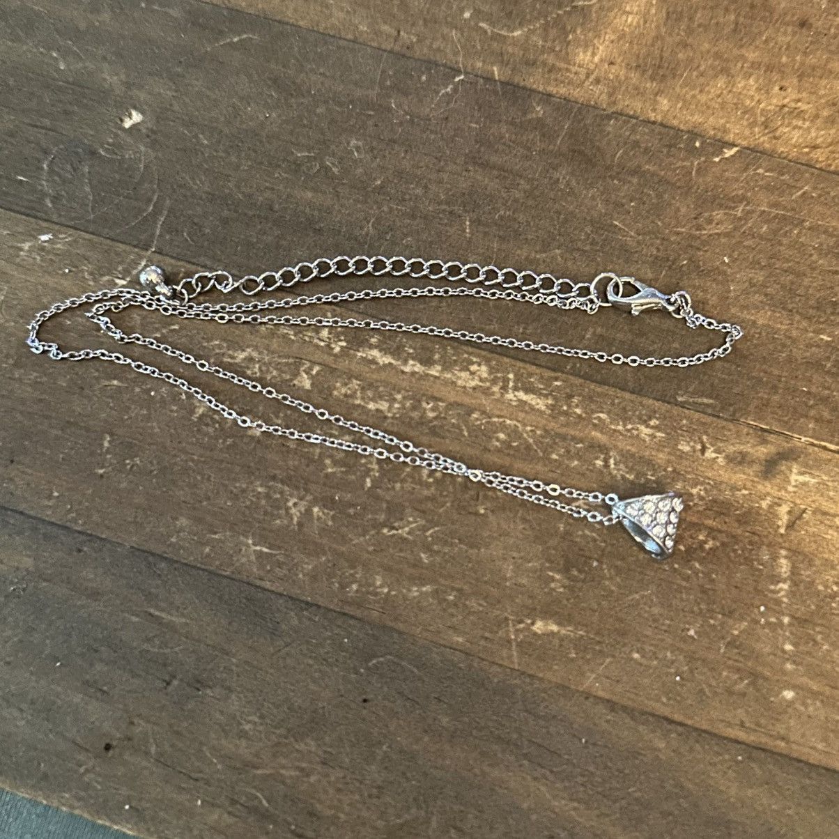 Other Silver tone pave triangle pendant necklace Size ONE SIZE - 5 Thumbnail