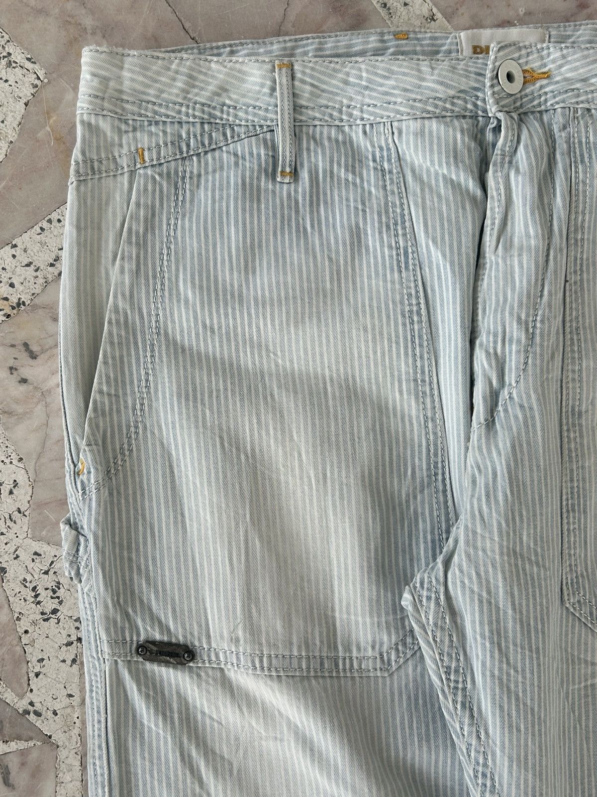 Diesel Vintage Carpenter Diesel Stripe Blue Denim Size US 31 - 5 Thumbnail