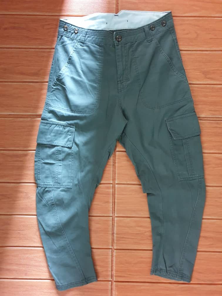 Japanese Brand 💥Riche Glamour green military pant Size US 31 - 1 Thumbnail