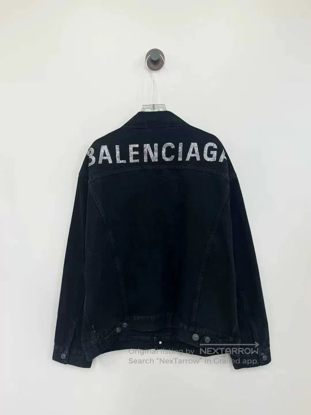 Balenciaga Balenciaga Black Gray Denim Jacket with Logo. Size US XS / EU 42 / 0 - 2 Thumbnail