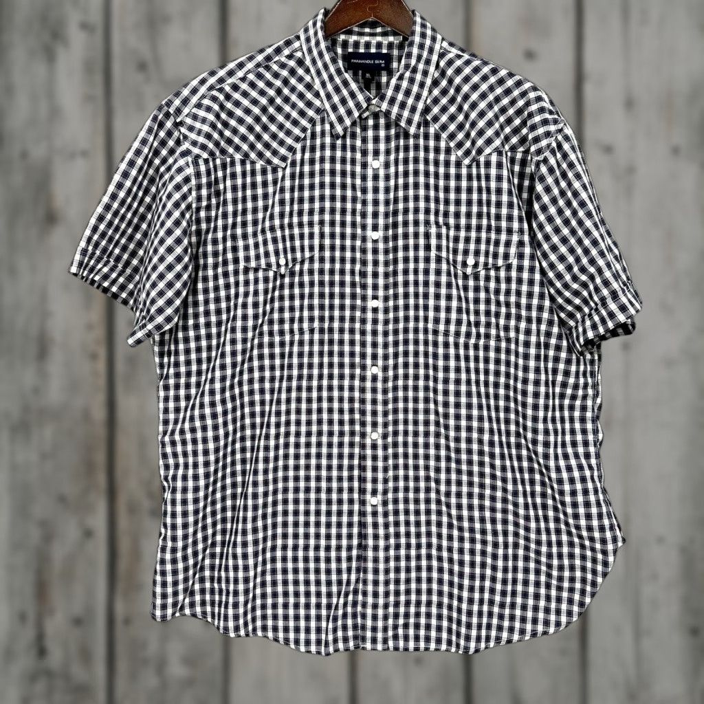Vintage VINTAGE Panhandle Slim Pearl Snap Shirt Mens XL Rodeo Cowboy Plaid Western Blue Gingham Size US XL / EU 56 / 4 - 1 Thumbnail