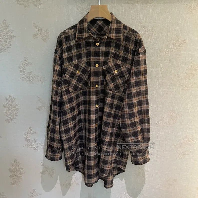 Miu Miu Miu Miu 36 Maillard plaid shirt Size S / US 4 / IT 40 - 1 Thumbnail