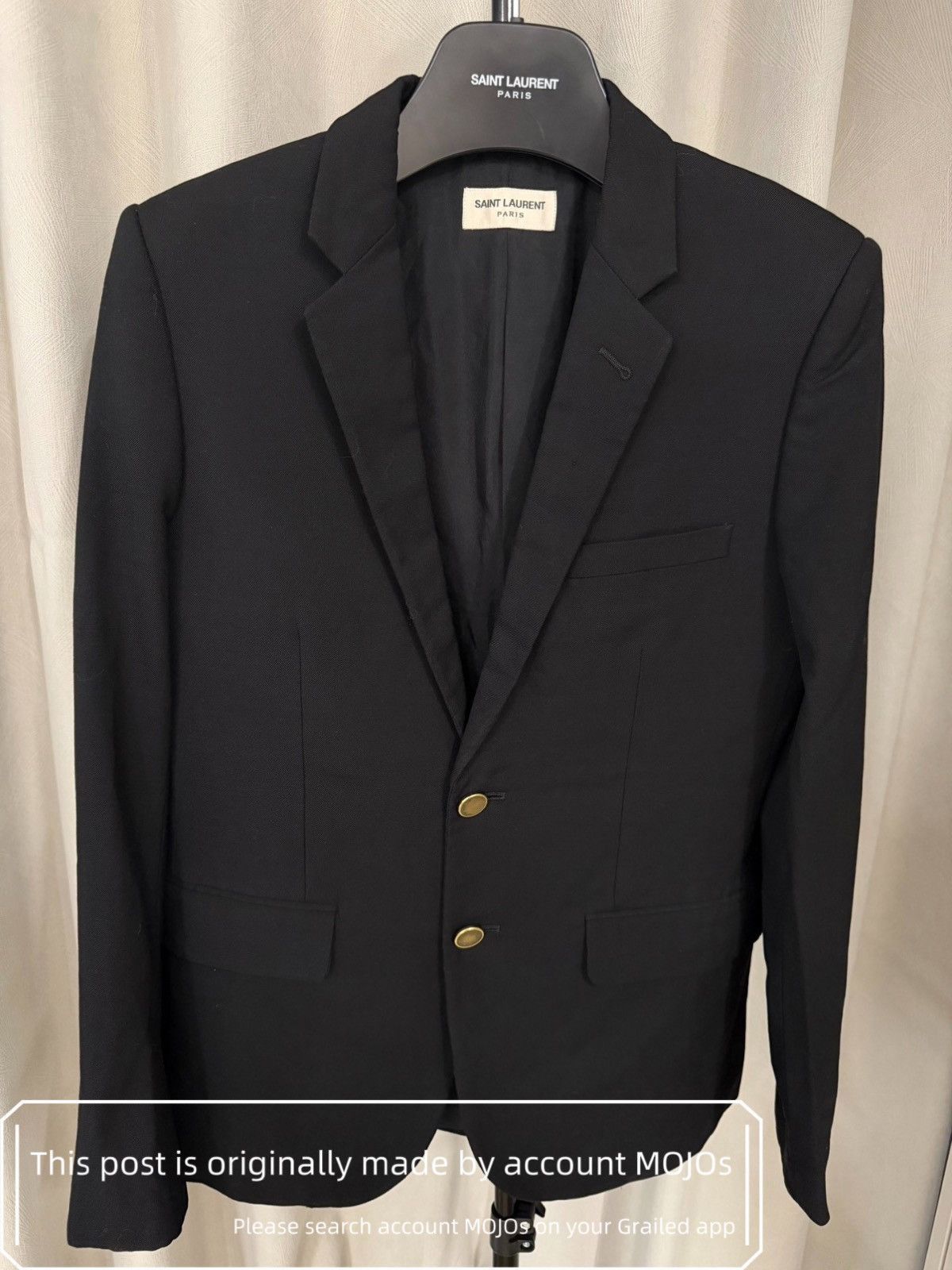 Saint Laurent Paris Sz46 Saint Laurent Paris 16SS Golden Button Classic Blazer Size US S / EU 44-46 / 1 - 1 Thumbnail